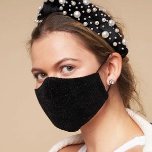 Lele Sadoughi Face Mask - black sparkle